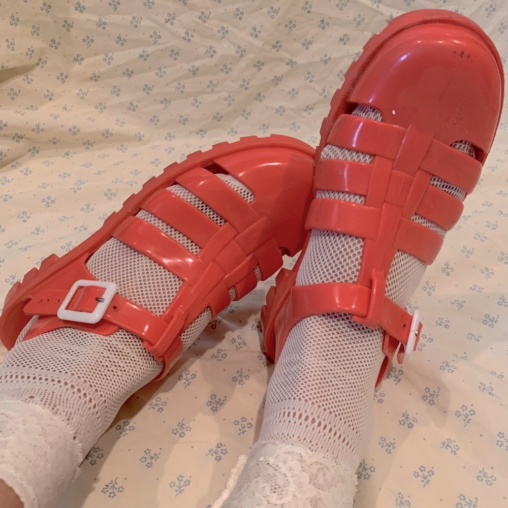 JuJu Jellies Coral Pink Jelly Sandals W's 7.5 / 38